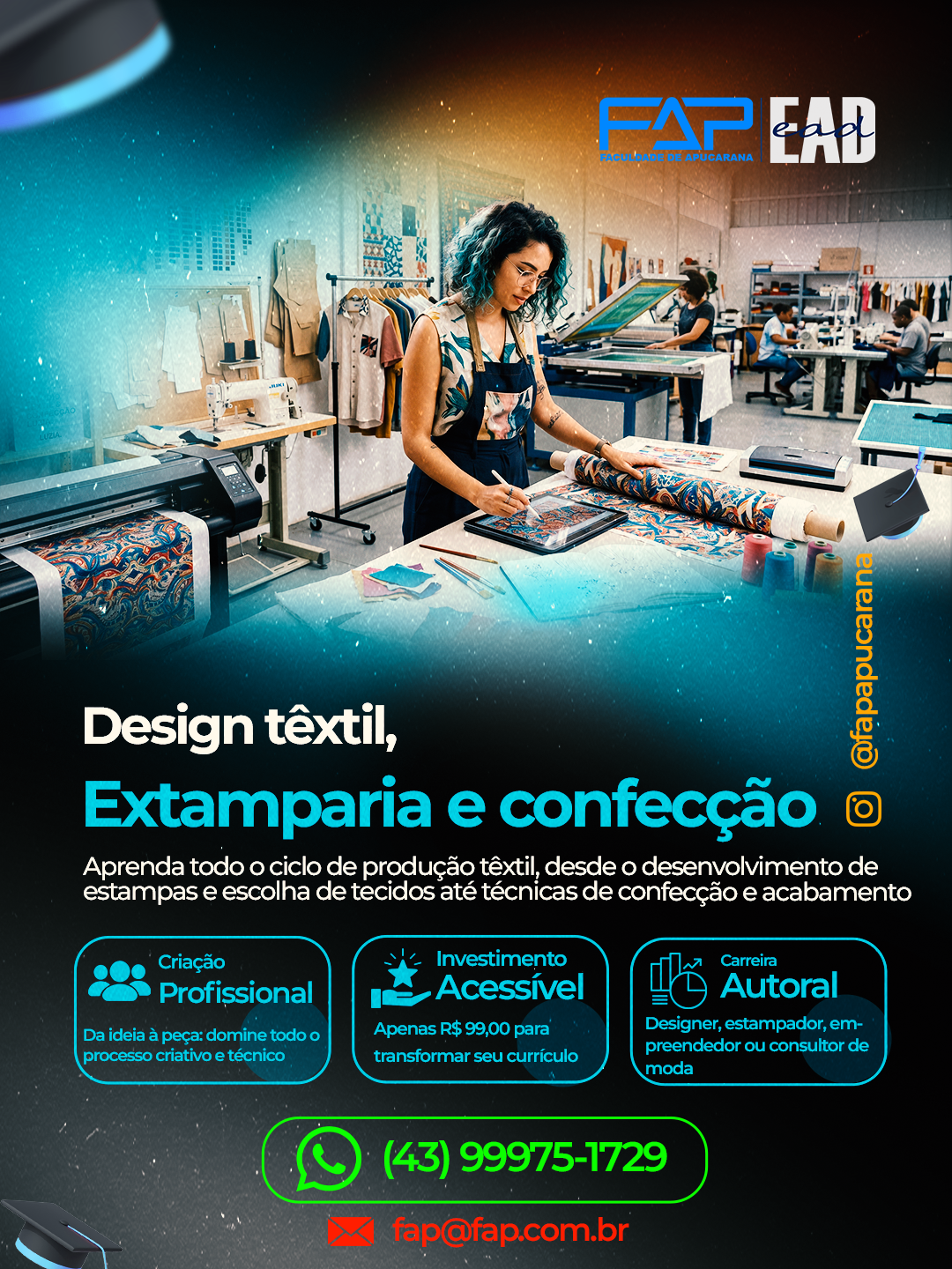 Curso Design Têxtil Estamparia e Confecção EAD FAP