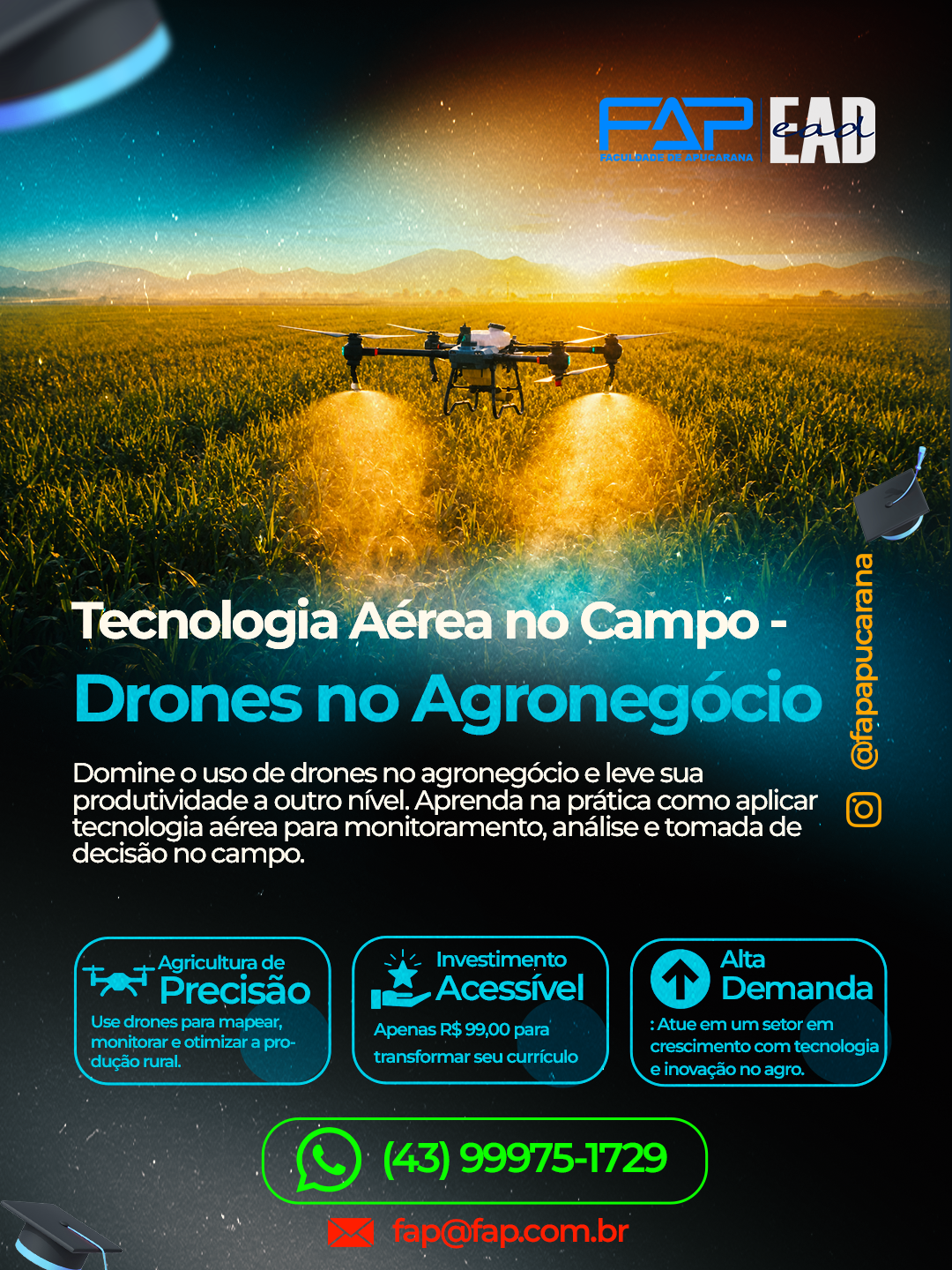 Curso Tecnologia Aérea Drones no Agronegócio EAD FAP